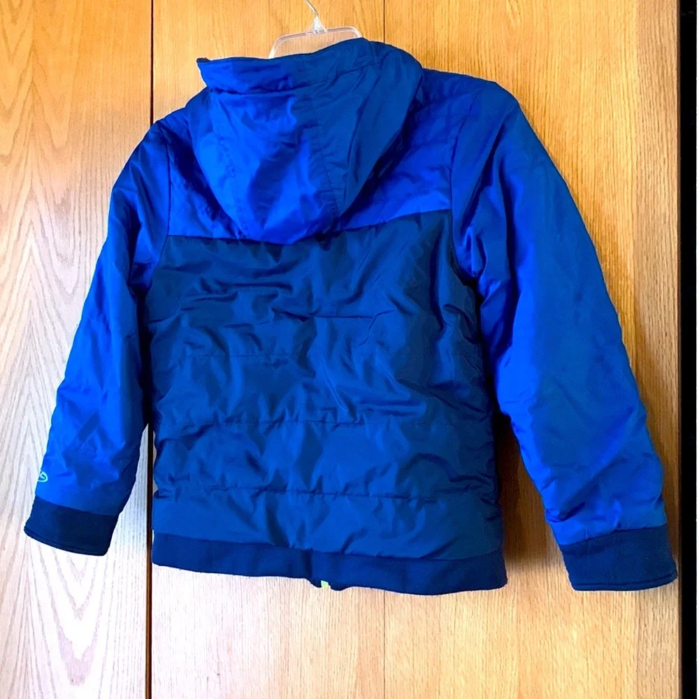 Champion boys 8 - 10 reversible full zip insulated hoodie navy royal blue VGUC